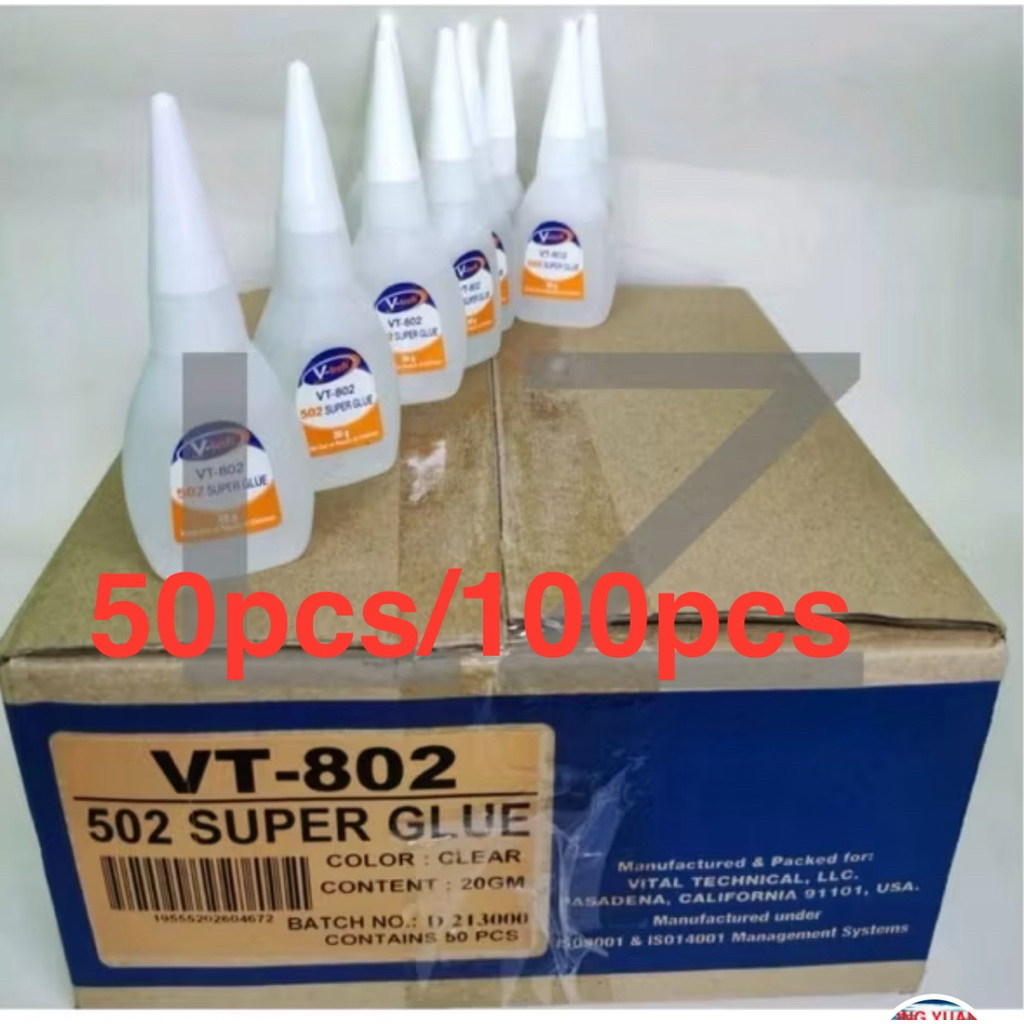 (100ชิ้น/50ชิ้น) V-TECH/VTech VT802 502 กาวซุปเปอร์ / กาว 3 วินาที / กาวซุปเปอร์