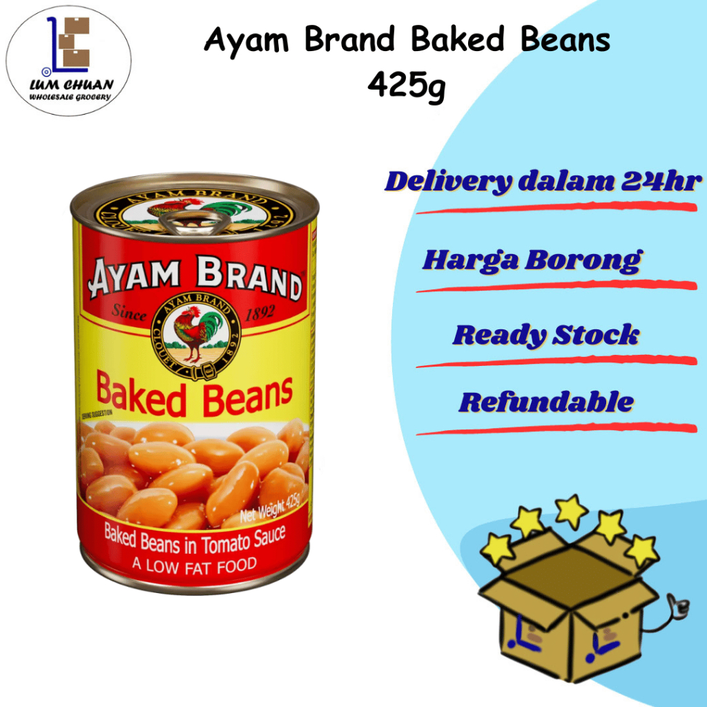ถั่วอบตรามันเทศในซอสมะเขือเทศ 425g / Kacang Pangang Ayam Brand 425g
