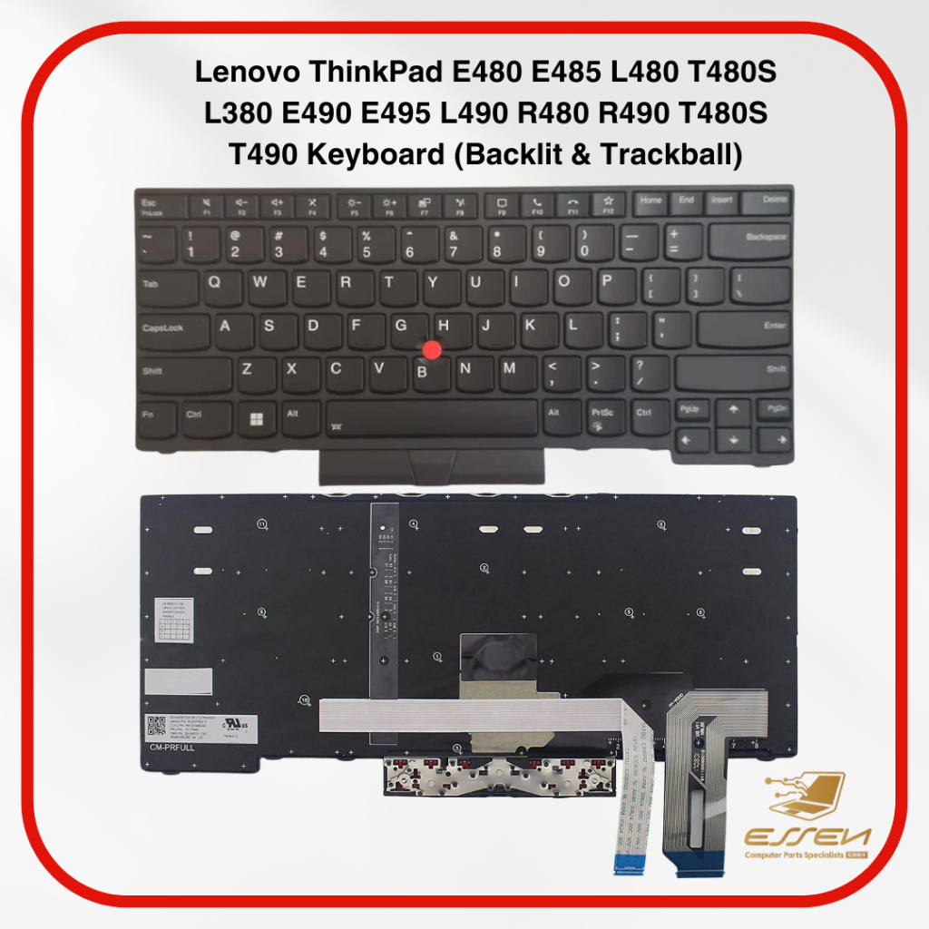 แป้นพิมพ์ Lenovo ThinkPad E480 E485 L480 T480S L380 E490 E495 L490 R480 R490 T480S T490 (Backlit & T