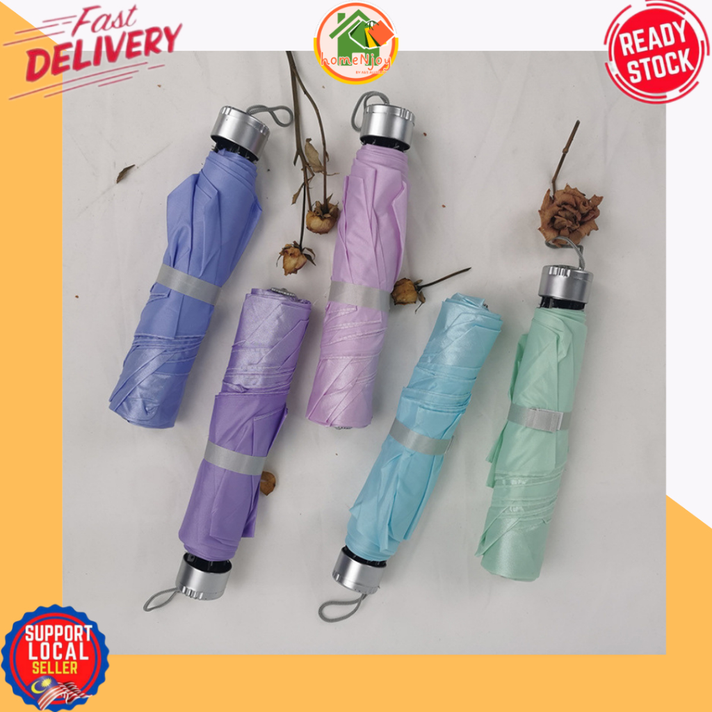 Payung Lipat Mini Capsule Kalis Hujan & UV Pearlescent Compact Umbrella Anti Panas & Hujan