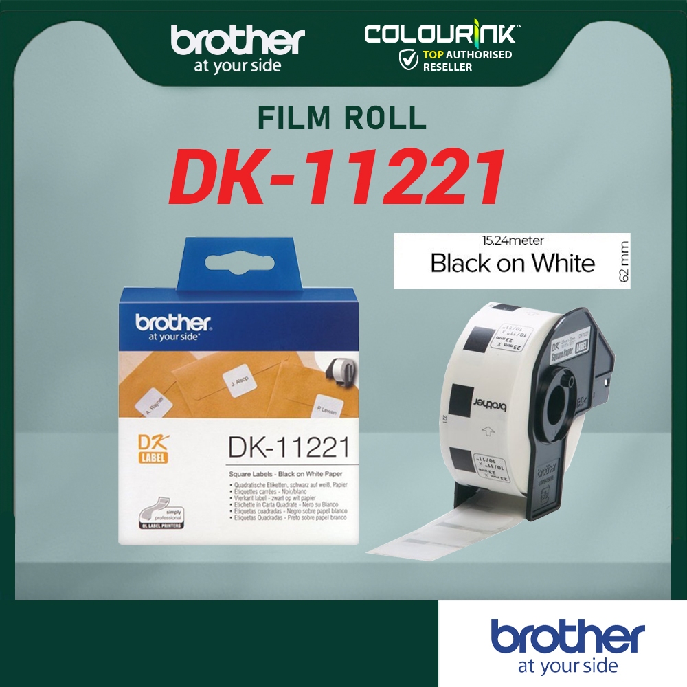Brother Label Film Tape DK11221 สีดําบนสีขาว)QL550/QL570/QL700/QL720/QL800/QL820NWB/11221/DK 11221/D