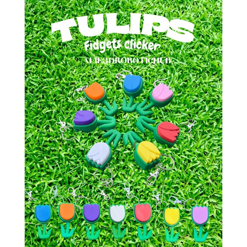 พวงกุญแจ Tulips Bouquet Fidget Clickers
