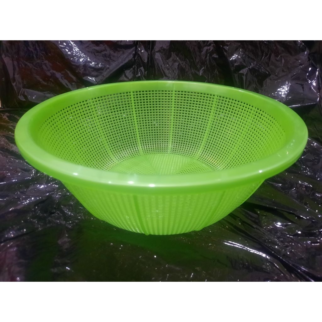 กระชอนพลาสติกทรงกลมสีสีเขียวมุกขนาด 12 นิ้ว / ตะกร้า Stariner / Bakuul Cuci Sayur