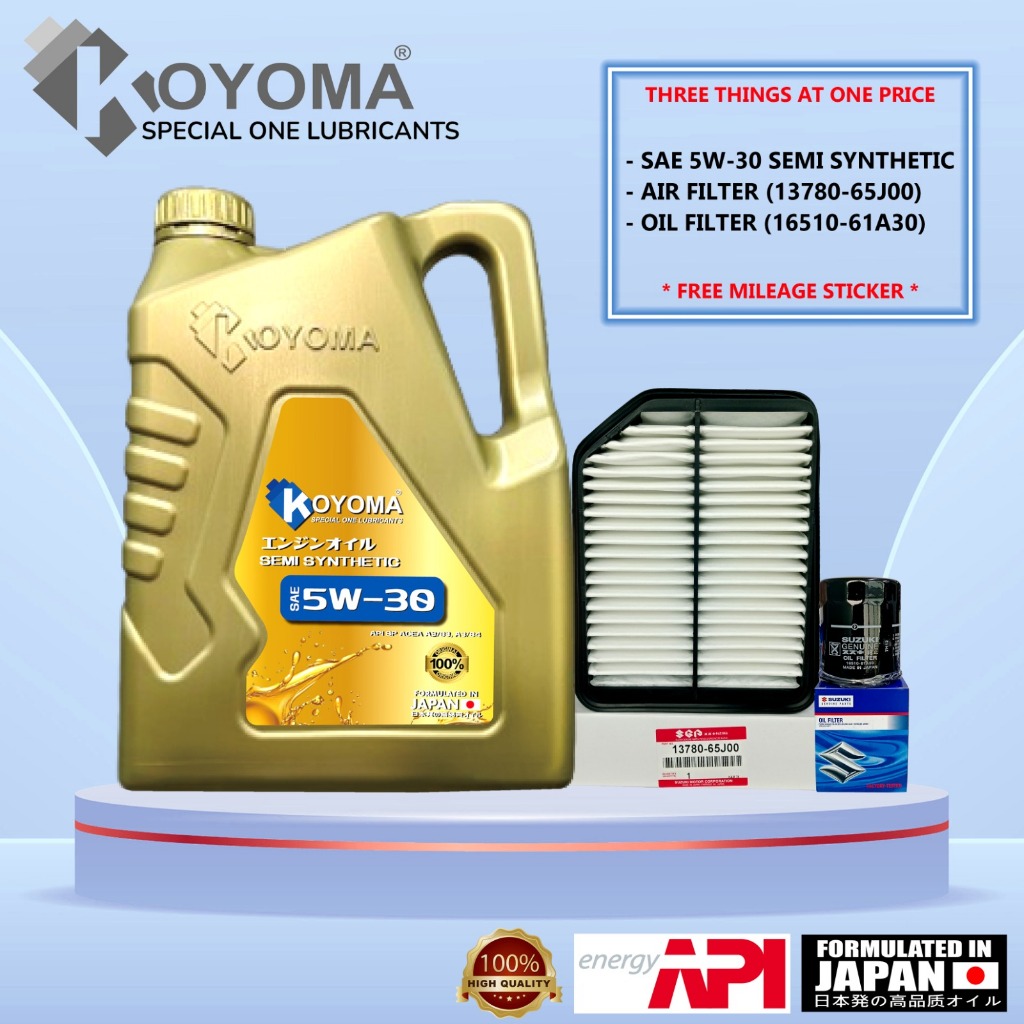 SUZUKI GRAND VITARA 16V AIR FILTER + กรองน้ํามัน + KOYOMA 5W30 SEMI SYNTHETIC ENGINE OIL