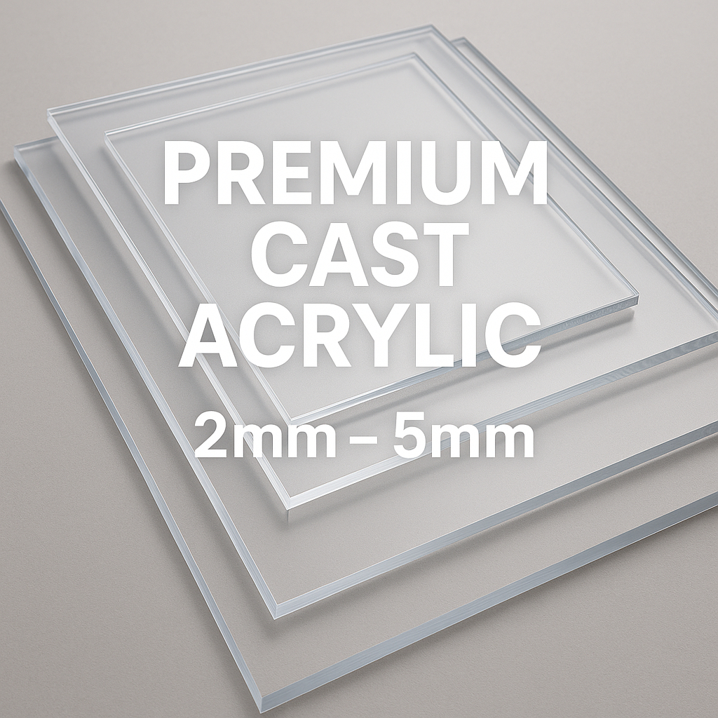 A2-A6 แผ่นอะคริลิคหล่อใส (2 มม.-5 มม.) เกรดสูง Perspex Board 克力透明板 Akrilik