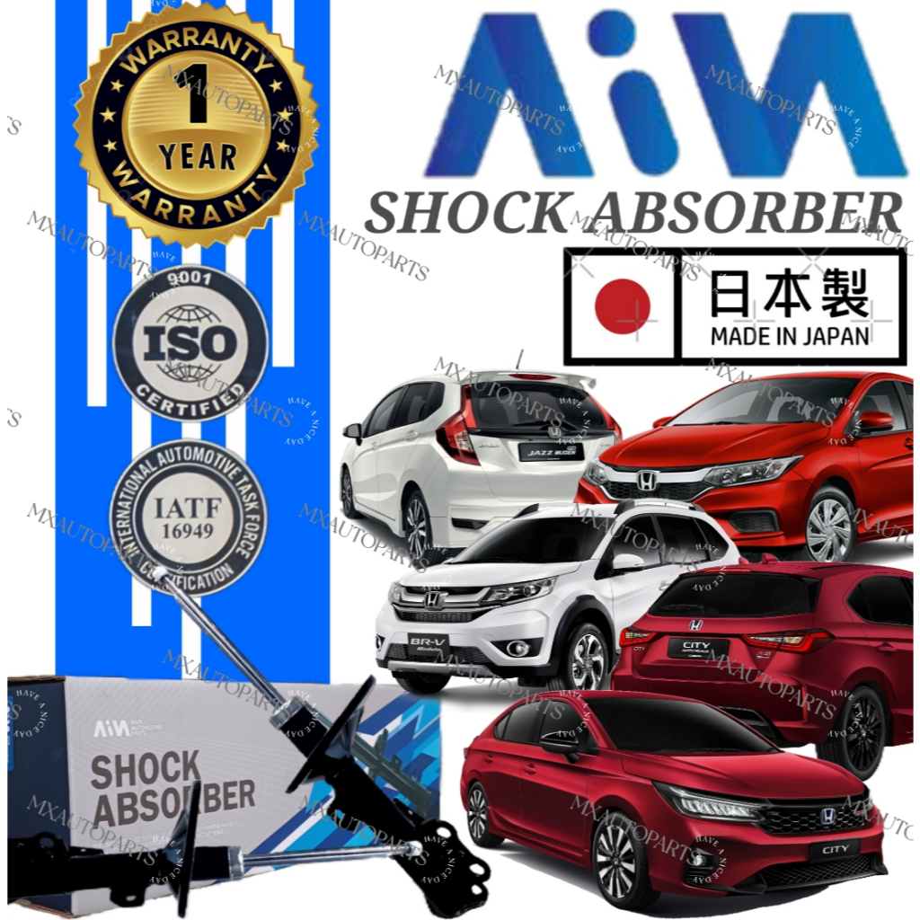(WARRANTY 1 ปี) AIVA JAPAN SHOCK ABSORBER HONDA CITY T9A GM6 TOO GN2 GN3 HATCHBACK JAZZ T5A GK BRV T