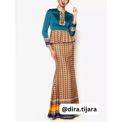 Jovian Mandagie for Zalora – ชุดเดรส Adrena (ทีล/พิมพ์) ไซส์ L