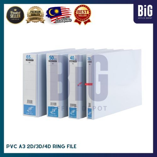 A3 PVC แหวน FILE EASTFILE EMI-FILE 2D 3D 4D แหวน FILE A3 25 มม.40 มม.50 มม.65 มม.80 มม.