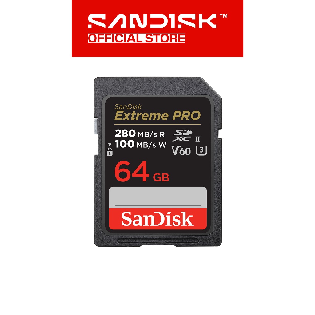 การ์ด SanDisk Extreme PRO SDHCTM และ SDXCTM UHS-II V60 (64GB/128GB/256GB)