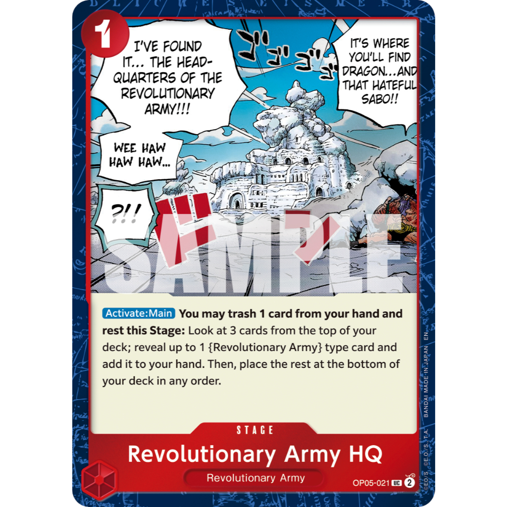 ENGLISH & JAPANESE VERSION PRB2 PRB02 OP05-021 UC STAGE Revolutionary Army HQ