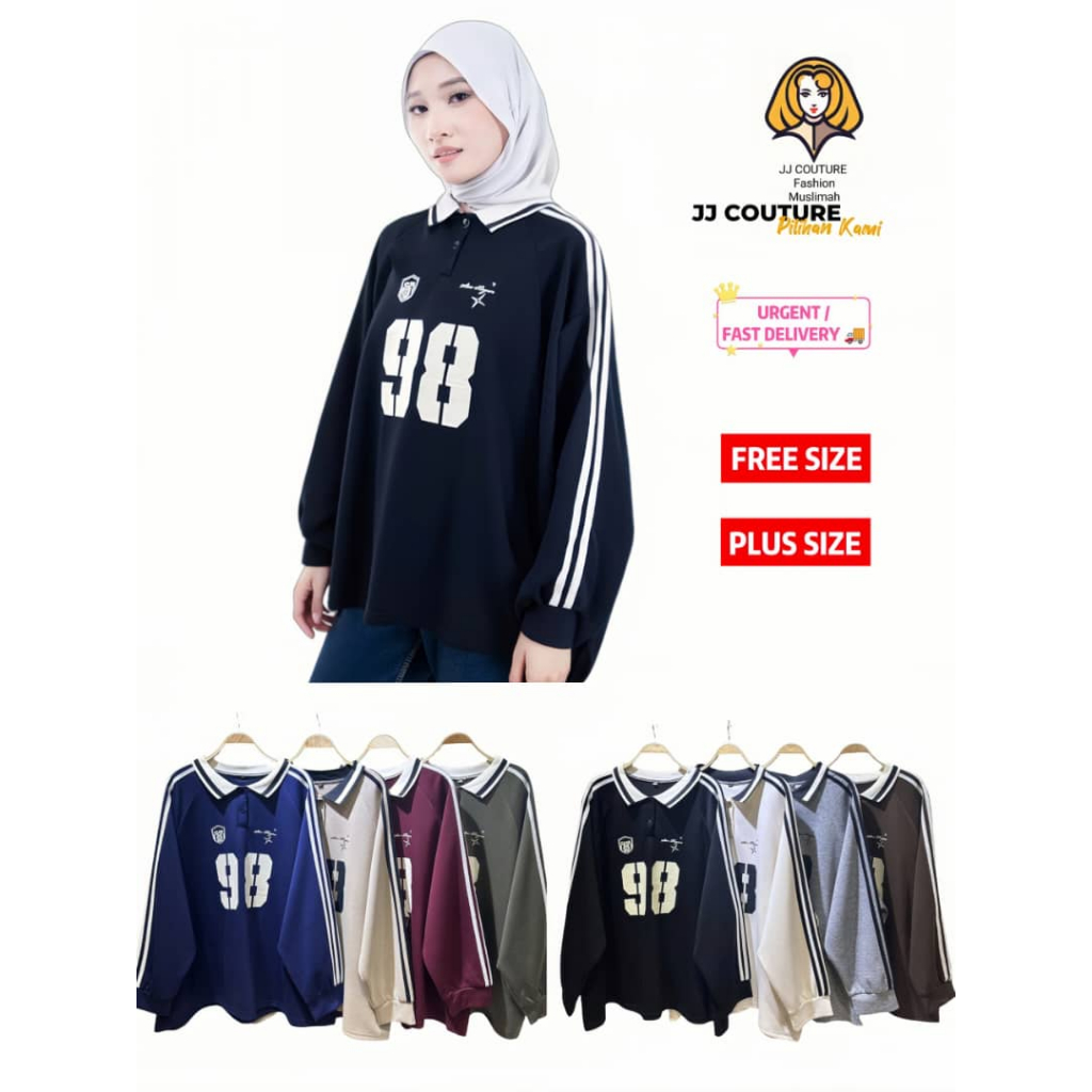 JJ COUTURE MUSLIMAH [98] LONG SLEEVE BLOUSE FREE SIZE PLUS SIZE