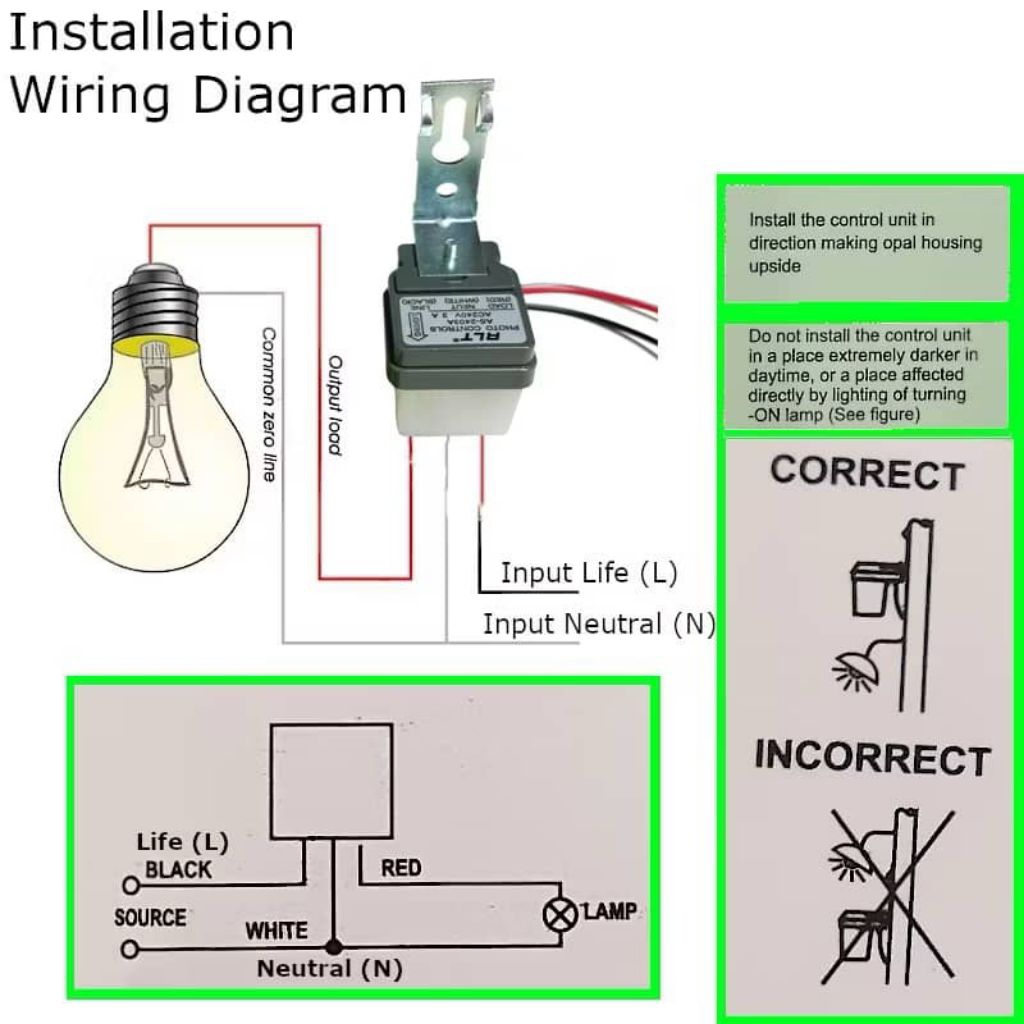 RLT 3A PHOTOCELLS STREET LIGHT SWITCH AC220 PHOTO CONTROL PHOTOSWITCH SENSOR SWITCH