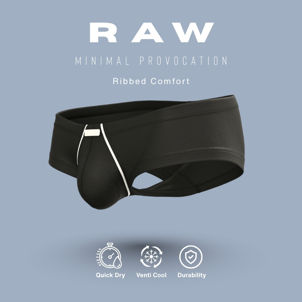 โครงสร้างส่วนตัวผู้ชายชุดชั้นใน Nylon-elastane Hipster Seluar Dalam Lelaki - สีดําควันบุหรี่ 4815