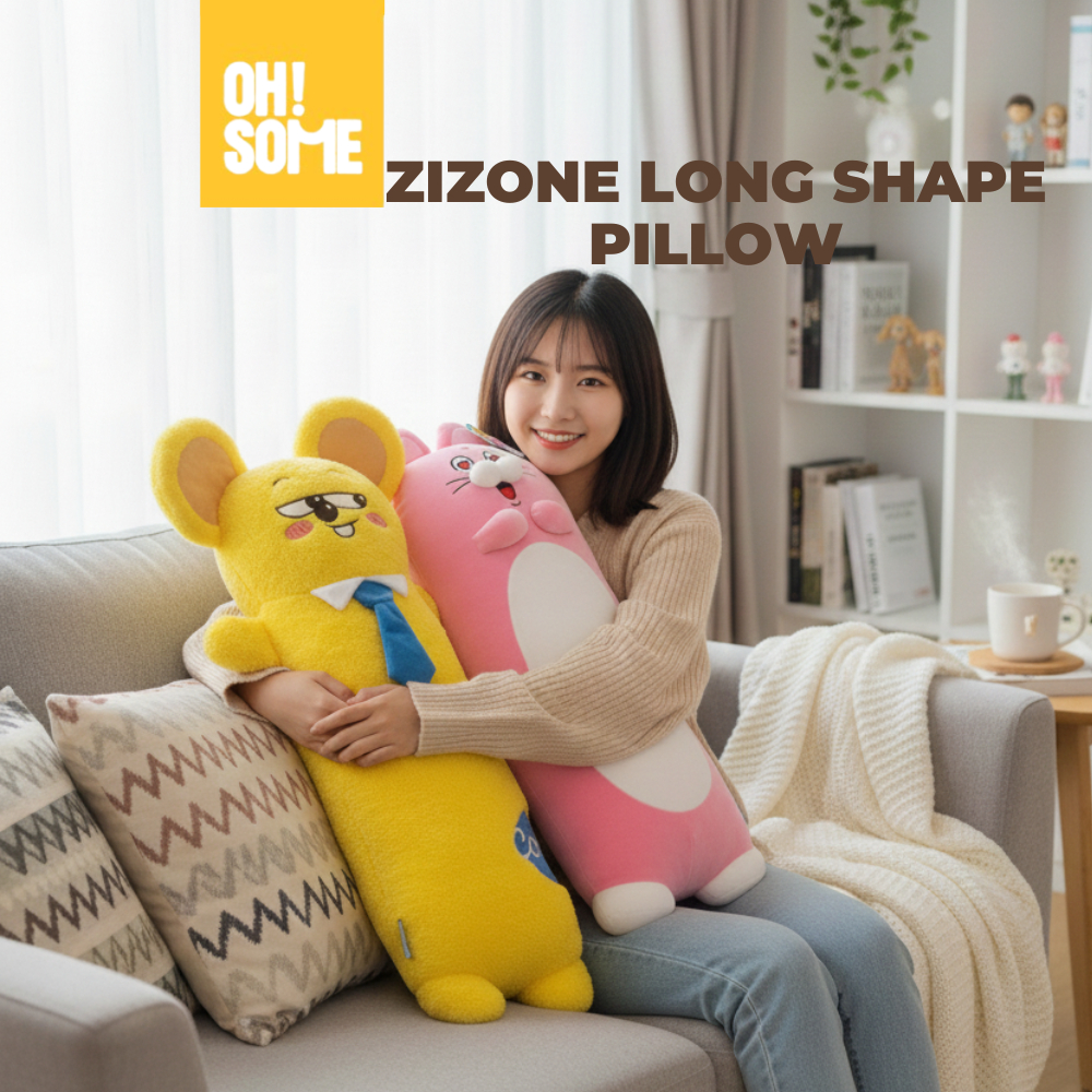 OHSOME x ZIZONE- Zizone Long Plushie 75 ซม./ หมอนทรงยาว/ หมอนข้างนุ่ม/ ตุ๊กตาของเล่นสําหรับเด็ก/ Ban