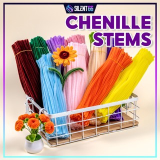 READY STOCK [26 Colors] 100pcs 8mm (Thick) Colorful Wire/Flower Wire Craft/Kawat Bulu/DIY Kraftangan - CHENILLE STEMS