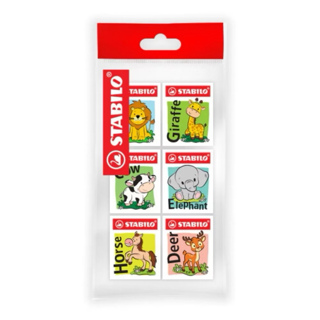 ยางลบแฟนซี Pokemon/Labubu Stabilo Eraser 1188Z Fancy 6in1 Value Pack