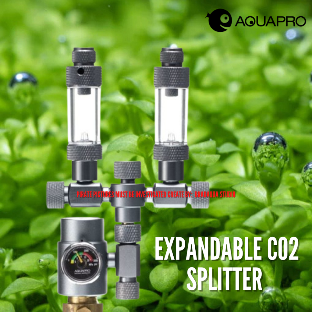 AQUAPRO Aquarium Tank 2-Way Adjustable Co2 Regulator Splitter