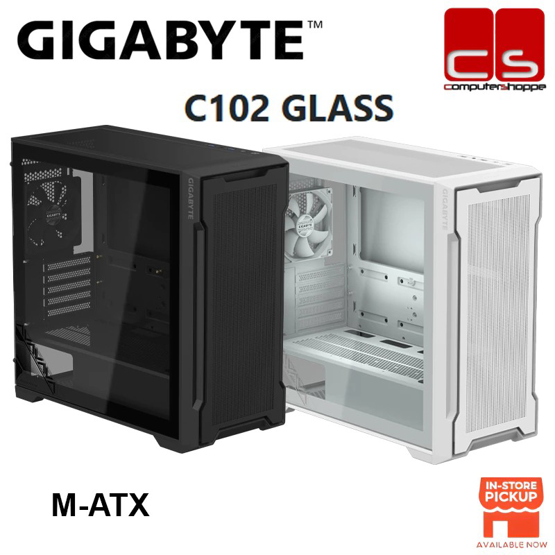 GIGABYTE C102 PANORAMIC (BLACK / ICE) เคสพีซี MID TOWER M-ATX PC CASE