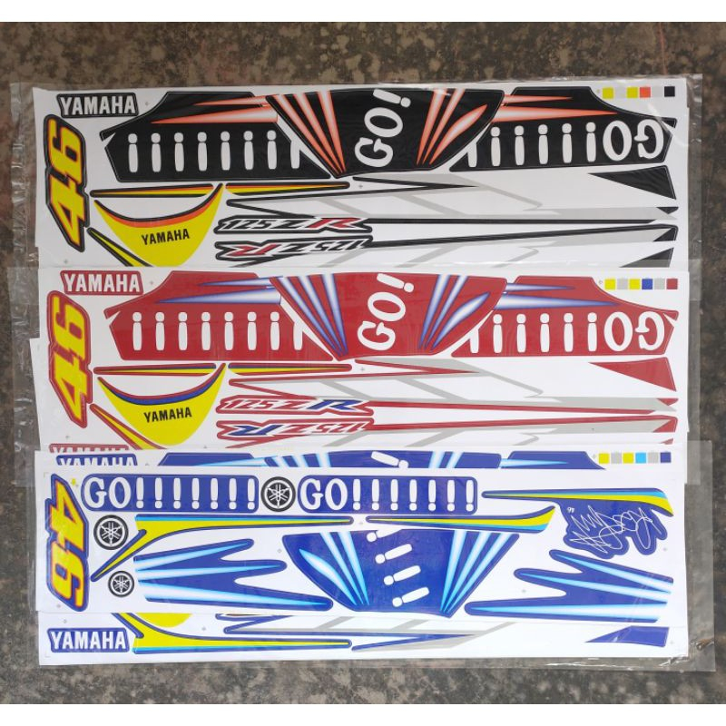 125Z Y125Z 125ZR Y125ZR Y125 ZR 46 GO (14) Body Sticker Stripe สีแดง / น้ําเงิน / ดํา