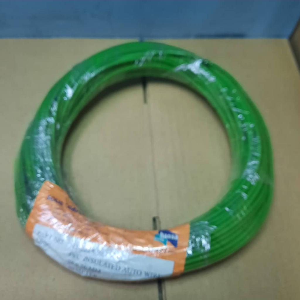 สาย COPPER /WIRE SIZE 28/0.26MM 18 AWG, 30m, สีเขียว, สาย AUTOMOTIVE CAR/LORRY, MADE IN HAANSA