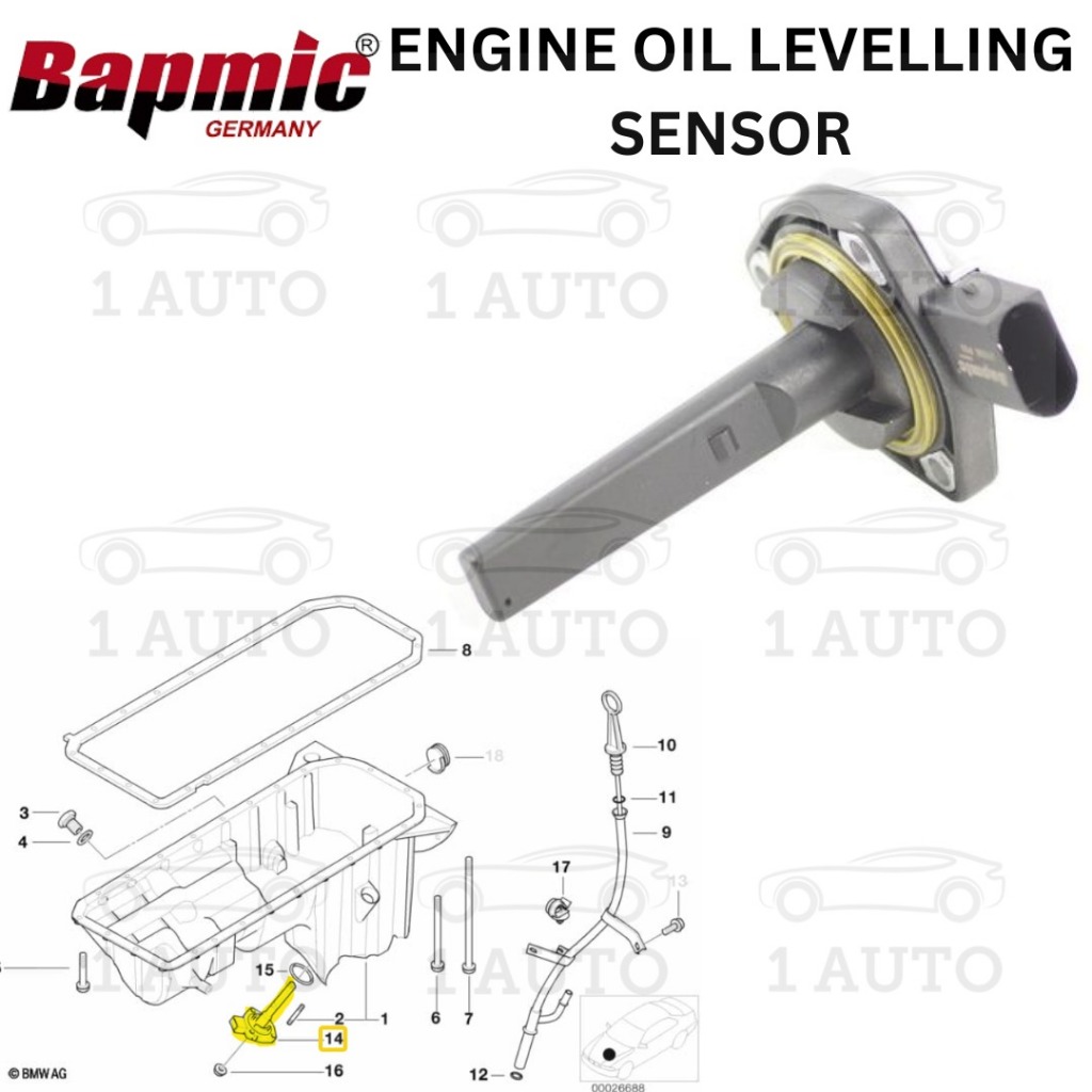 BAPMIC GERMANY ENGINE OIL LEVELLING SENSOR BMW E46 E90 320d E39 E60 E38 X3 E83 X5 E53 ZE E36 Z4 E85