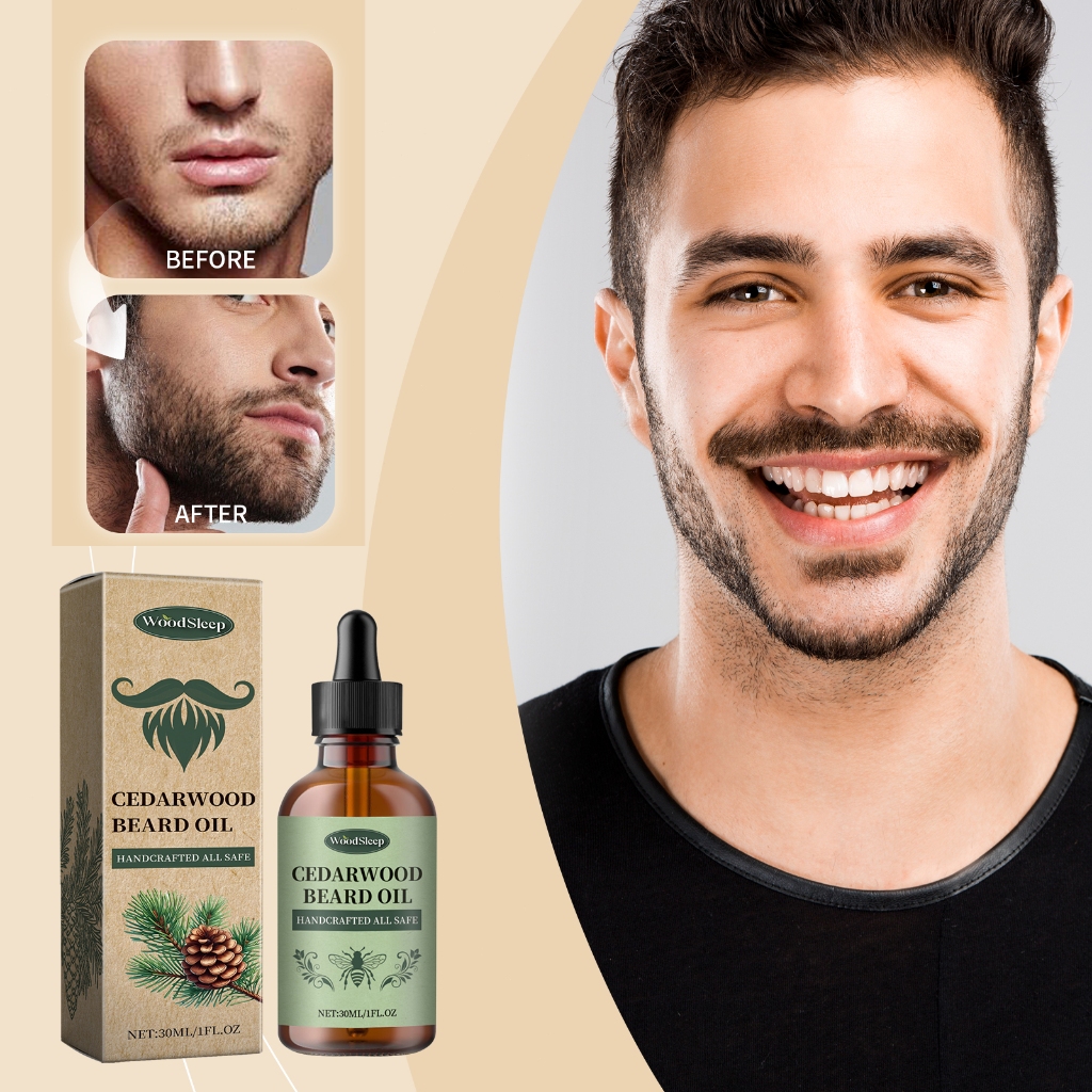 Woodsleep Mens Beard Care Oil 30ml Cedarwood Beard Care Oil บํารุงเคราซ่อมแยก End Beard