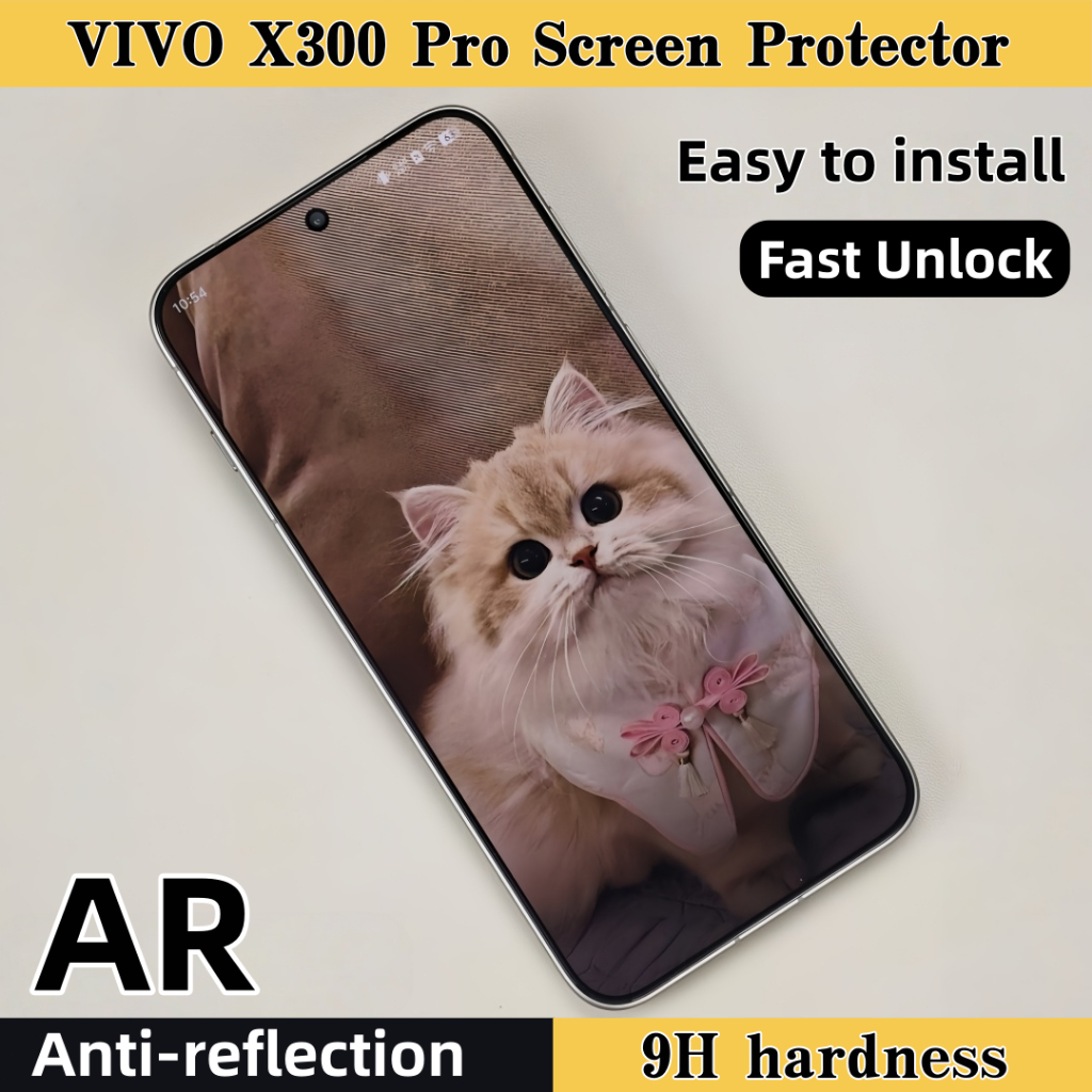 กระจกนิรภัย 9H VIVO X300 Pro X300 X200 Ultra X200 Pro คลุมทั้งหมด HDJernih ทนต่อการตก