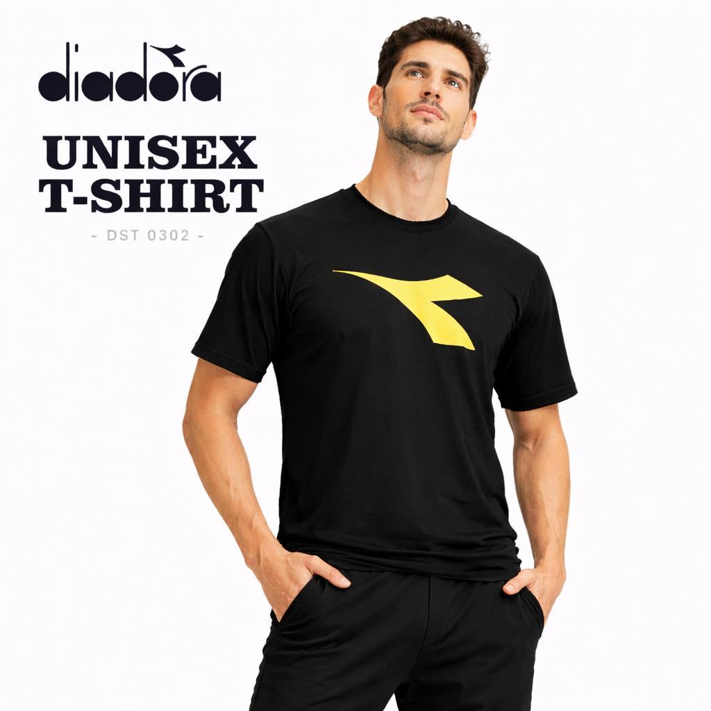 DIADORA DST0302 Baju Sukan เสื้อยืดผ้าฝ้าย Unisex Baju Harian Cepat Kering แห้งเร็วธรรมดารอบคอสั้น