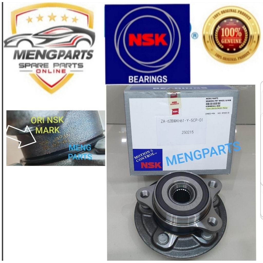 NSK JAPAN TOYOTA CH-R ZGX10 CROSS ZSG10 ZVG11 ZVG15 LEXUS UX200 YARIS MAXPA12 FRONT WHEEL BEARING 62