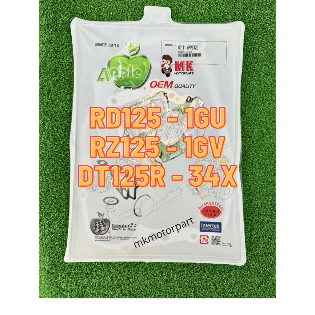 Yamaha YPVS125 RD125 1GU RZ125 1GV DT125R 34X Overhaul ปะเก็นชุดปะเก็น Apple DT125LC LC125 RD125LC เ