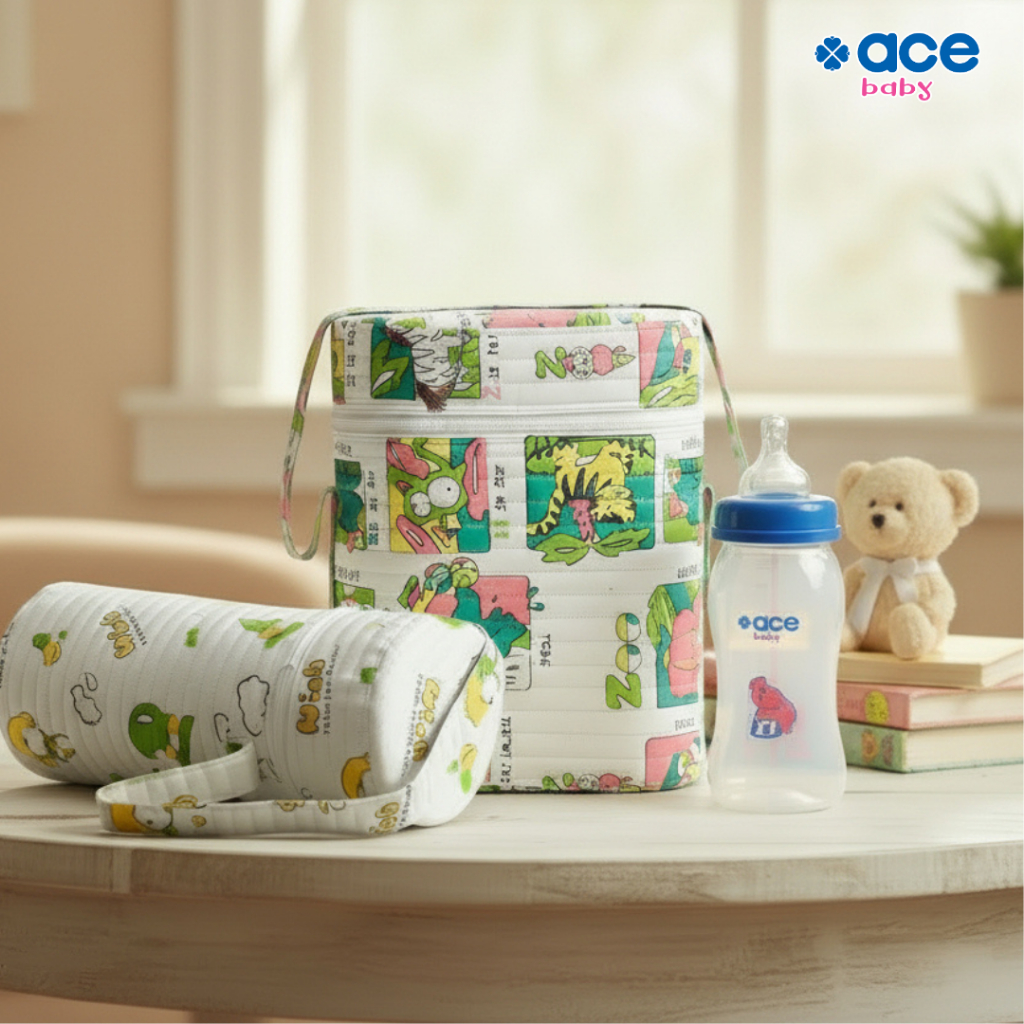 ACE BABY กระเป๋าอุ่นขวดนมคอกว้างถุงฉนวนกันความร้อน (Fit 5oz-11oz ขวด) Travel Keep Warm Cup 479