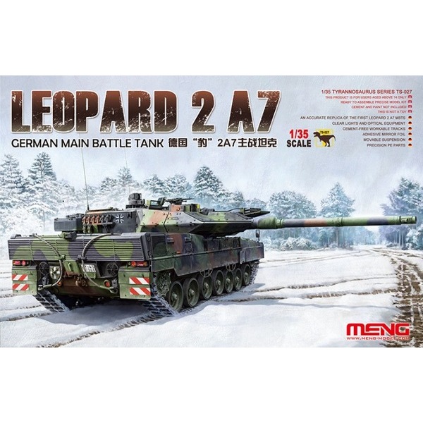 Meng รุ่น TS027 Leopard 2 A7 รถถังหลักเยอรมัน 1/35