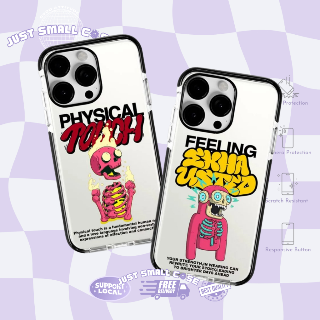 HEAVY PHYSICAL QUOTE STRESS กันชนเคสใสปลอกสําหรับ iPhone 17 PRO MAX 17 AIR 16 PRO MAX 15 PRO MAX 14 