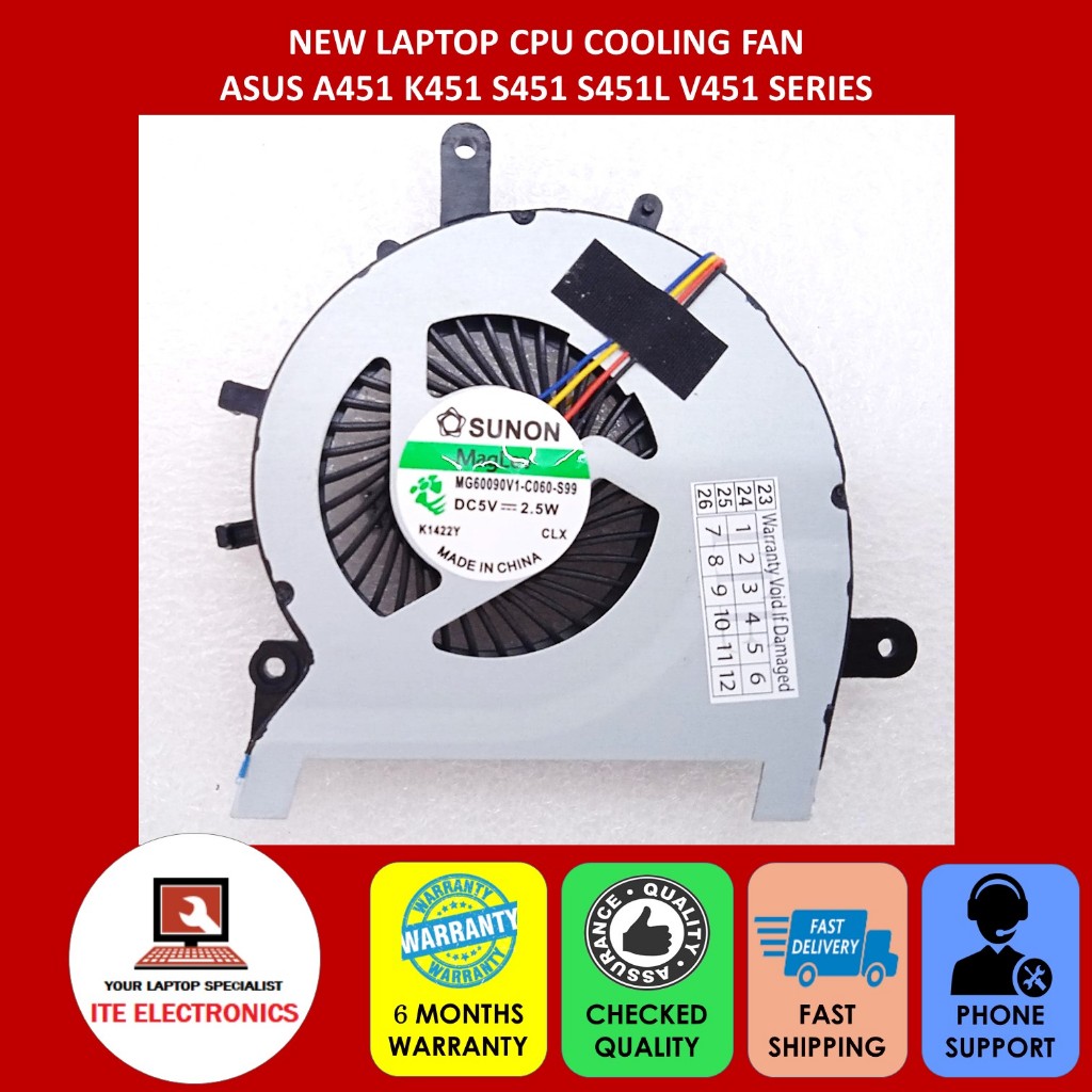 ใหม่ ASUS A451 K451 S451 S451L V451 SERIES แล็ปท็อป CPU COOLING FAN