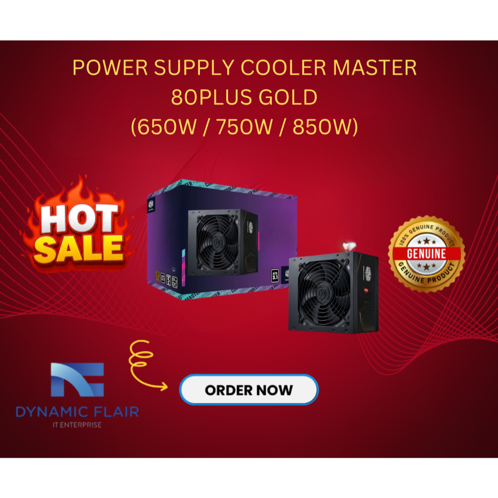 POWER SUPPLY Cooler Master MWE Gold V3 ATX 3.1 80PLUS Gold Non-Modular Series (650W / 750W / 850W)