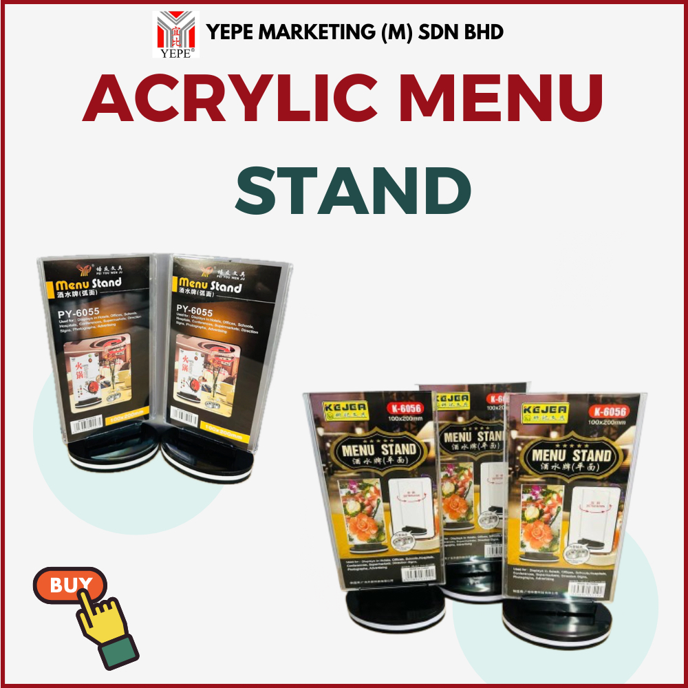 ACRYLIC MENU STAND K-6055 /ACRYLIC SIGN HOLDER DISPLAY / QR CODE ROTATEABLE ACRYLIC STAND