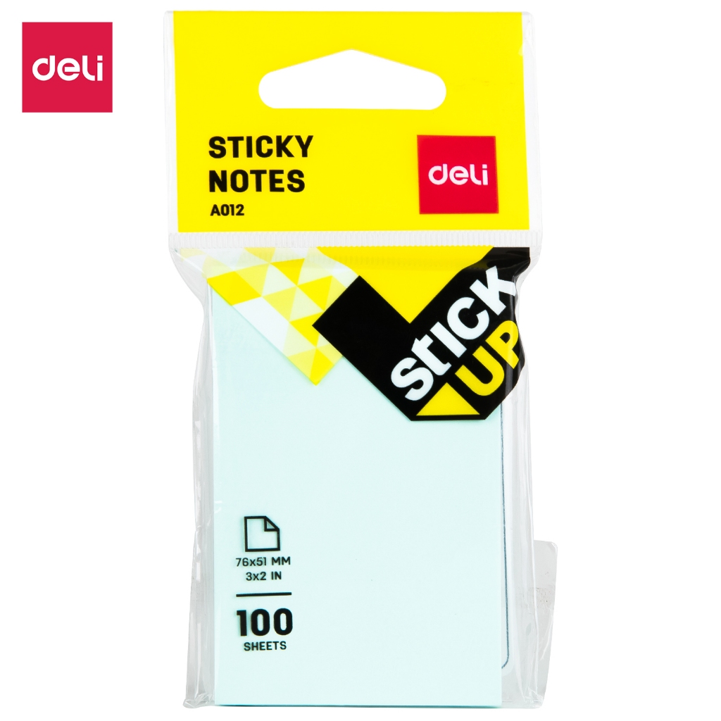 DELI STICKY NOTES MIX BRIGHT COLOURS 76X51MM (3X2 INCHES) 100SHEET