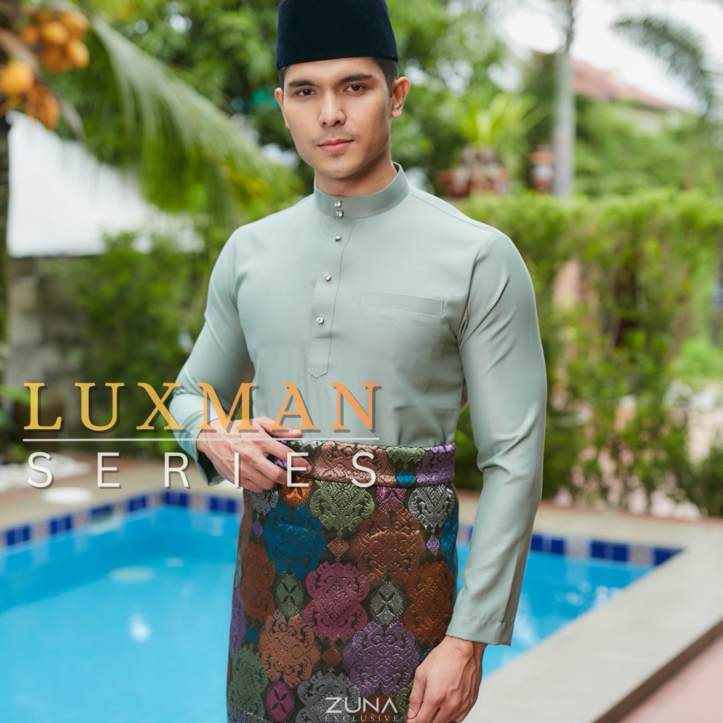 DUSTY GREEN LUXMAN series Baju Melayu (Cek Musang) ผ้าฝ้ายญี่ปุ่นพรีเมี่ยม