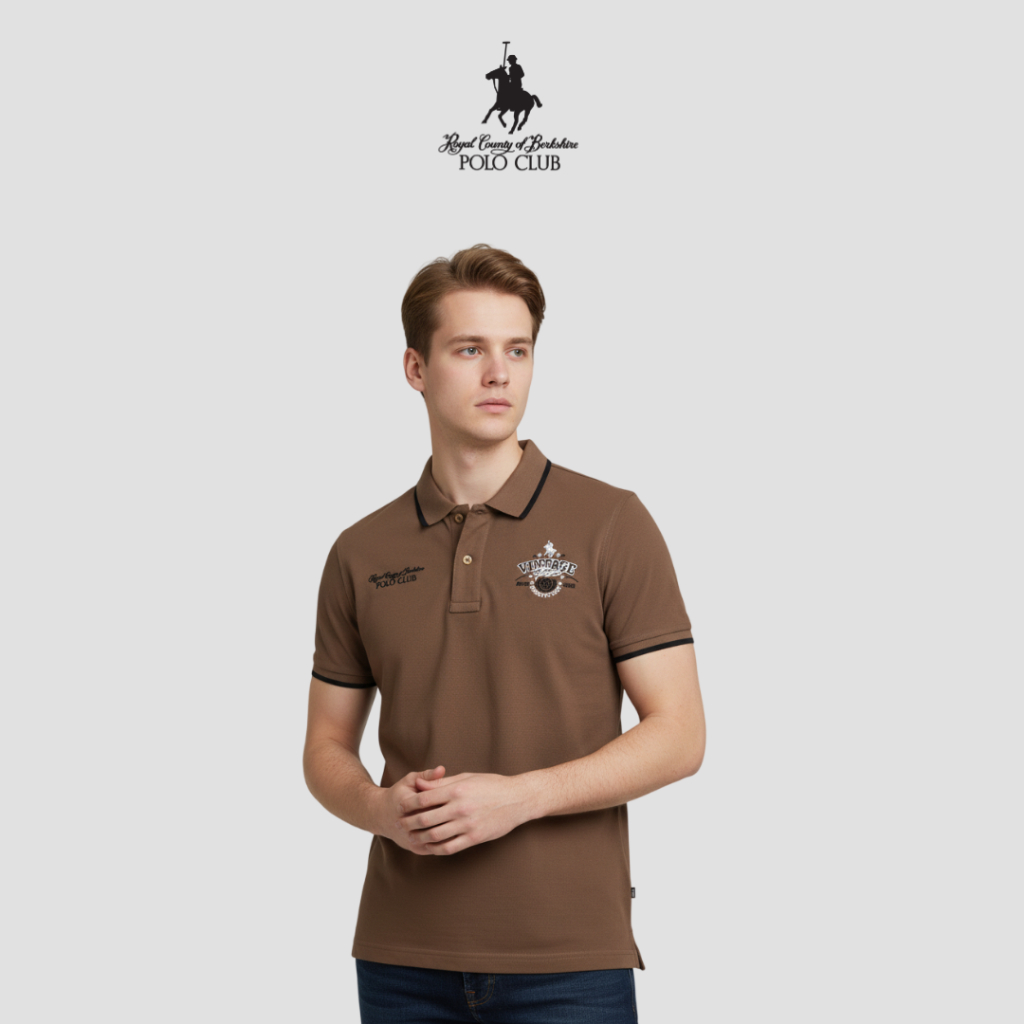RCB Polo Club Men เสื้อโปโลแขนสั้นคอปก RMS12391-50 - สีน้ําตาล