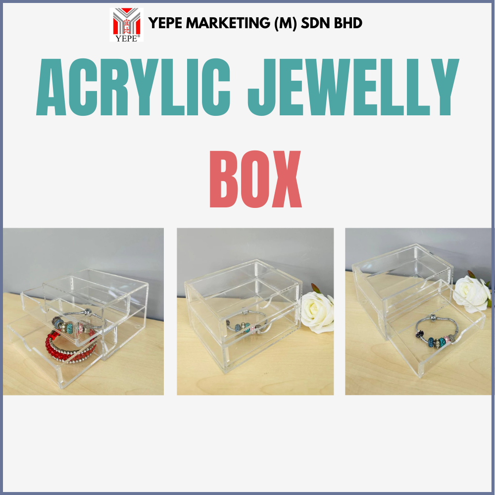 ACRYLIC JEWELLY BOX/ CLEAR ACRYLIC COSMECTIC MULTI ORGANIZER/ กล่องเก็บของ