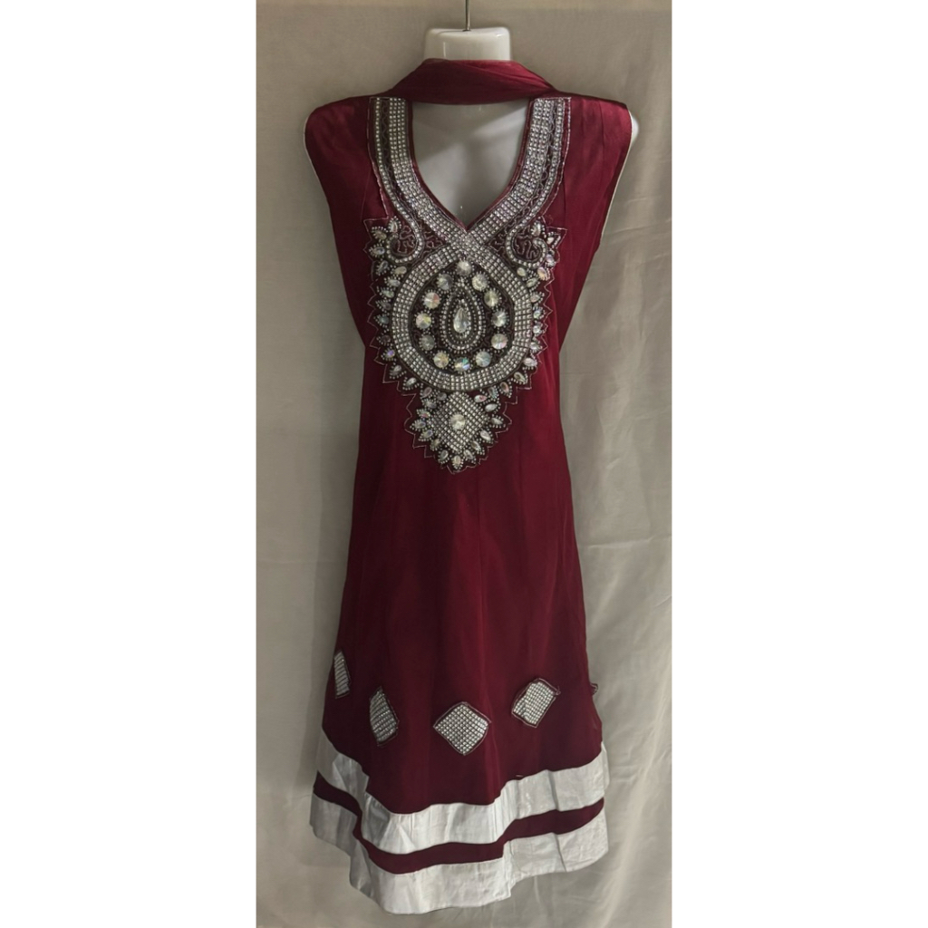 Net Anarkili Punjabi Suit Marron Colour
