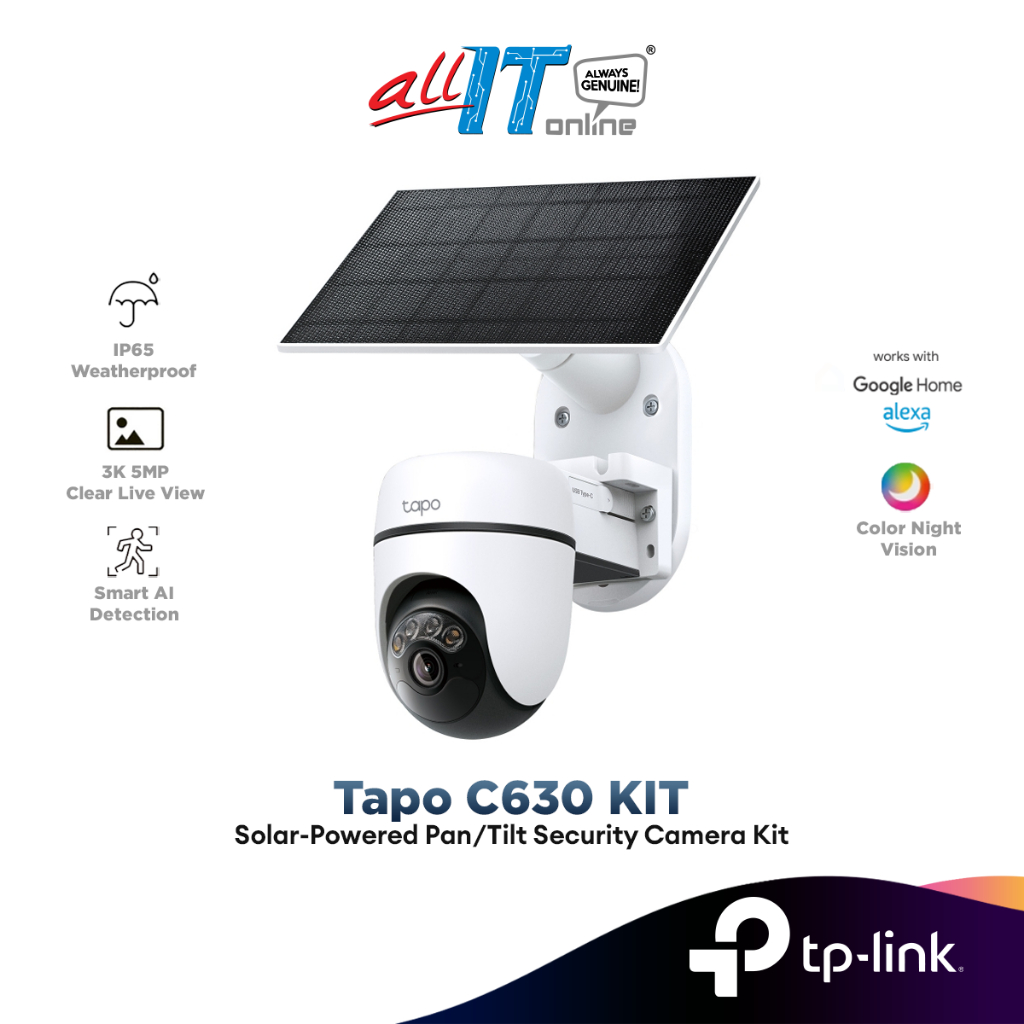 TP-Link Tapo C630 Kit Solar Powered Outdoor Pan/Tilt Wi-Fi CCTV Security Camera