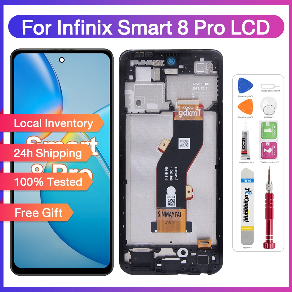 LCD กรอบสําหรับ INFINIX Hot 40I X6528B/Smart 8 X6525/Smart 8 Pro X6525B LCD Diplay หน้าจอ
