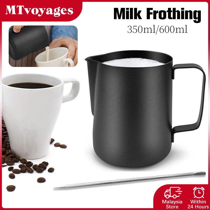 นม Frothing นึ่งเหยือกสแตนเลส Latte Art Pitcher Barista Latte Art Frother ถ้วย