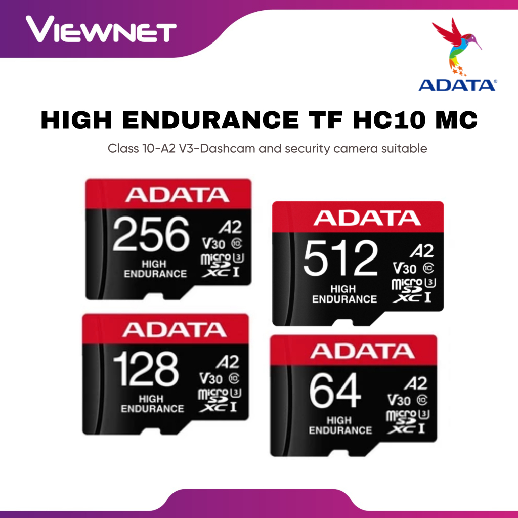 ADATA ENDURANCE ADT MICRO SD MEMORY CARD MC A2 V30 TF CL10 HC10 สําหรับเก็บกล้อง IP DASHCAM 64GB / 1