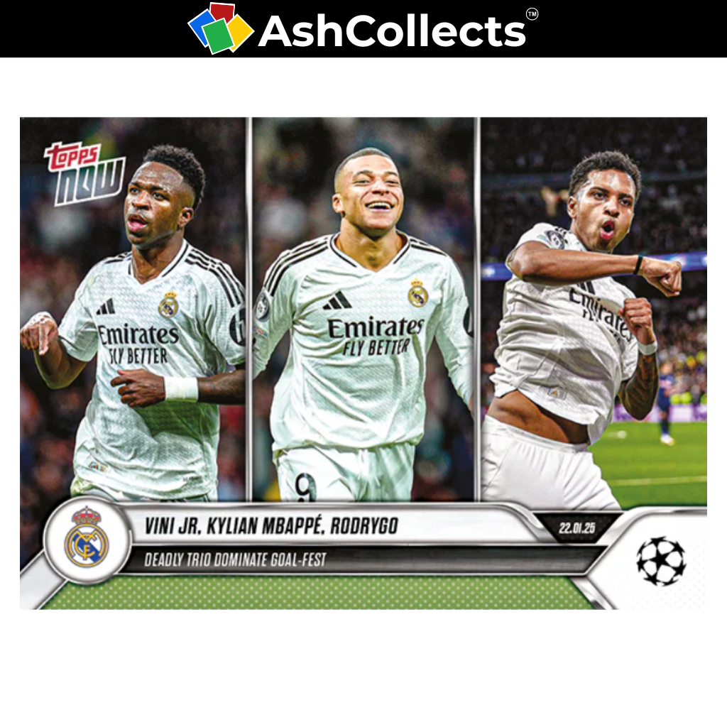 (Last One) Topps Now 2024-25 83 - Kylian Mbappe Vinicius Junior Rodrygo Real Madrid Trio Card