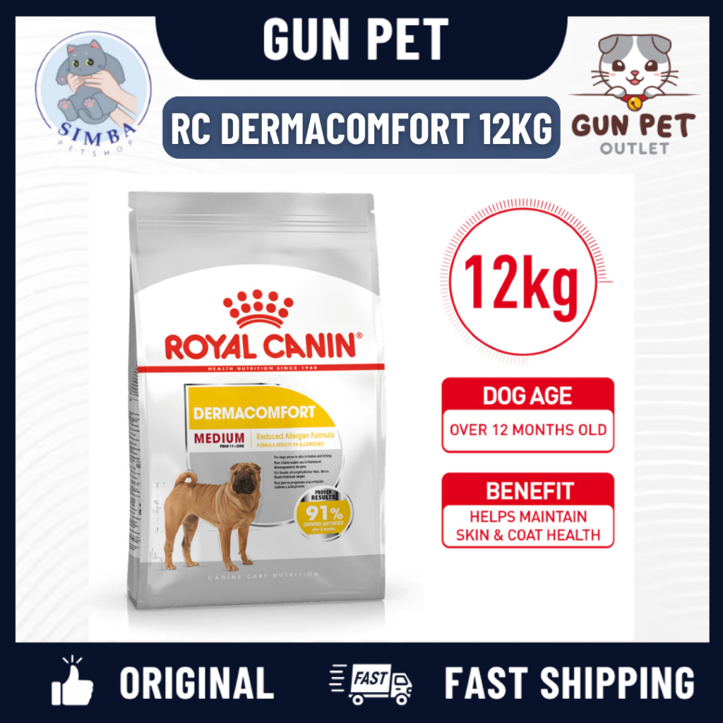 Royal Canin Medium Dermacomfort 12kg RC อาหารสุนัขแบบแห้ง มาคานัน อันจิง - Canine Care Nutrition WH5