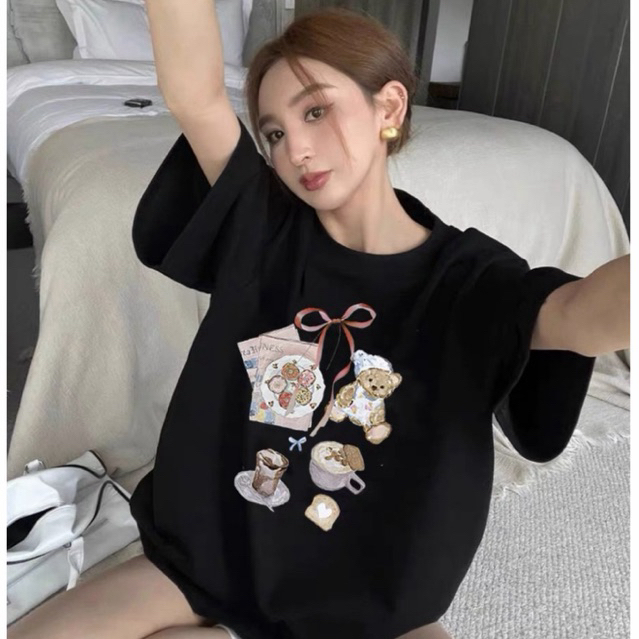 เสื้อยืด Bear Bear Bear Bear สไตล์เกาหลี