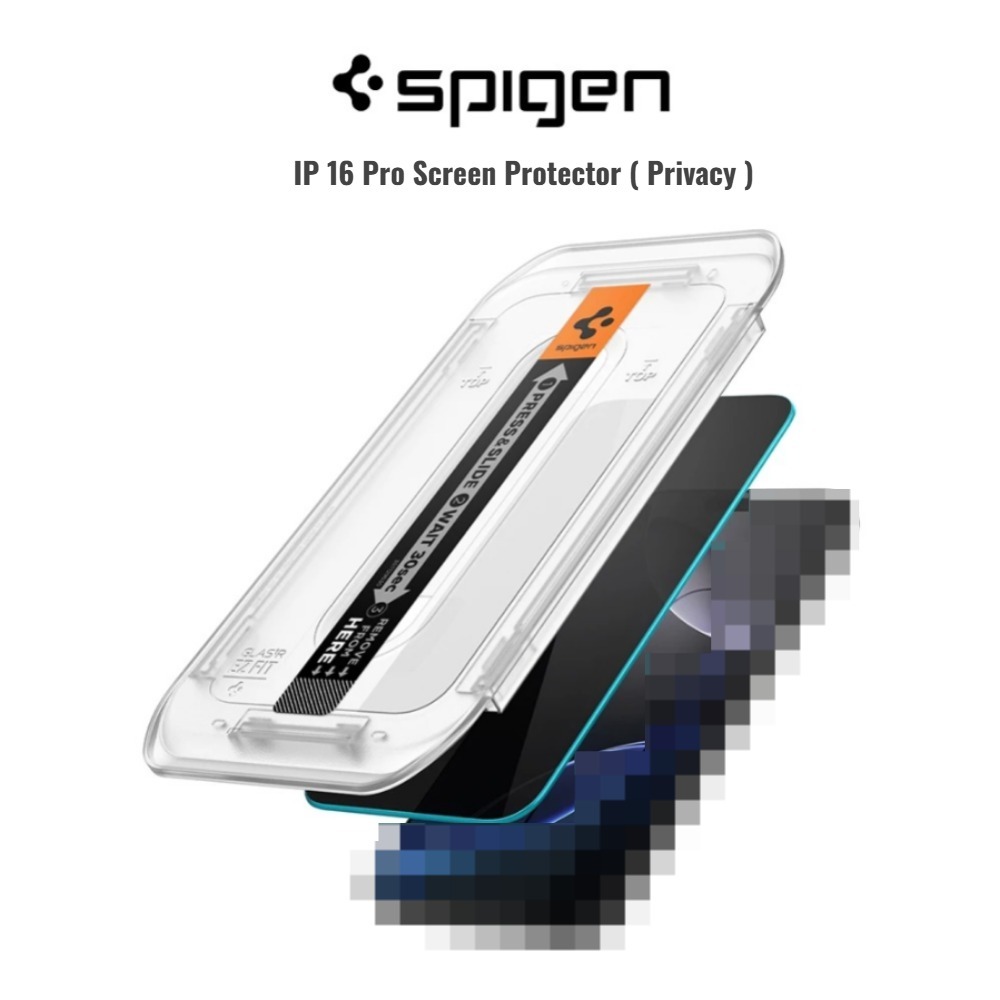[2 แพ็ค] Spigen iP 16 Pro Privacy Tempered Glass 6.3" Glas.tR EZ Fit ปกป้องหน้าจอ