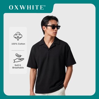 Oxwhite Men 100% Cotton Open Collar Polo Shirt